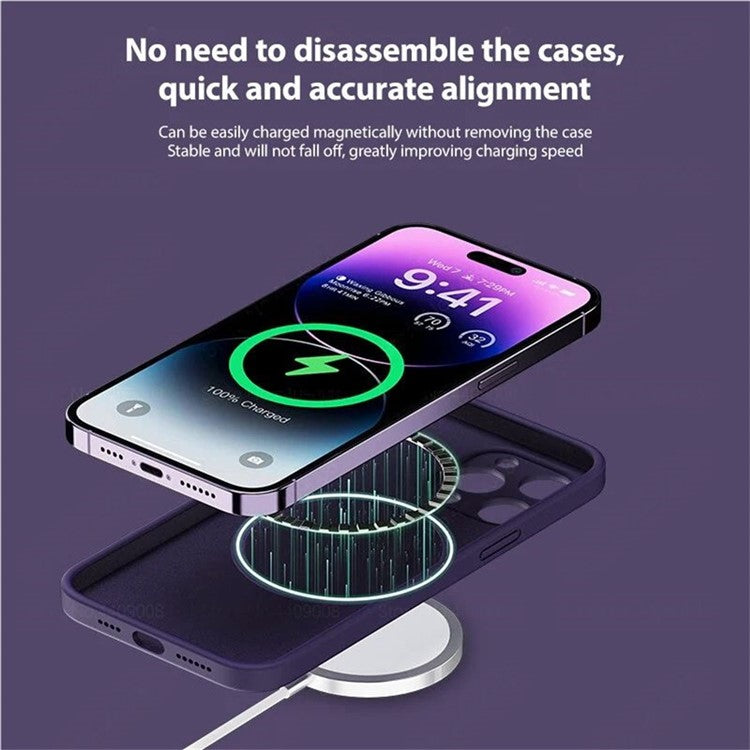 For iPhone 16 Pro Magnetic Case Shockproof Soft TPU Phone Cover - White