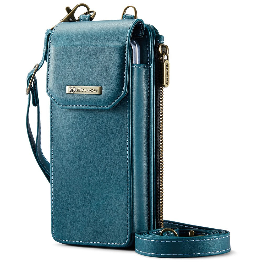 CASEME ME40 Crossbody Bag for Samsung Galaxy Z Fold7 5G / Z Fold6 5G / Z Fold5 5G / Z Fold4 5G / Z Fold3 5G Leather RFID Blocking Wallet- Blue