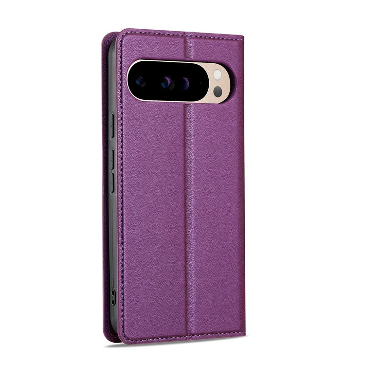 LC.IMEEKE L1 Series for Google Pixel 9 Pro XL Case PU Leather Wallet Stand Protective Phone Cover - Purple