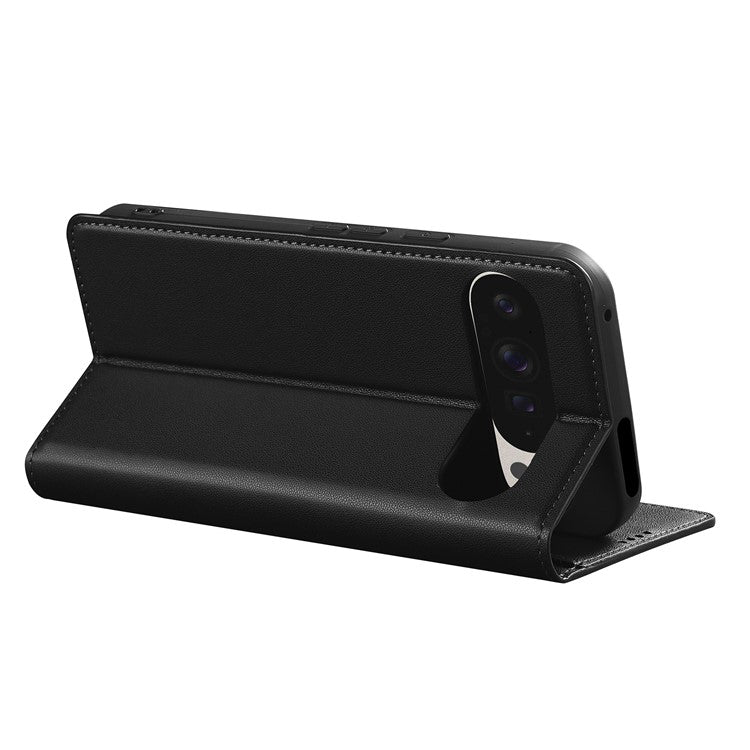 LC.IMEEKE L1 Series for Google Pixel 9 Pro  /  Pixel 9 Case PU Leather Wallet Stand Protective Phone Cover - Black