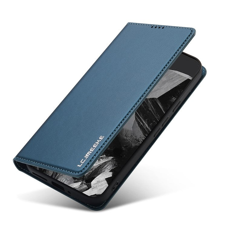 LC.IMEEKE L1 Series for Google Pixel 9 Pro  /  Pixel 9 Case PU Leather Wallet Stand Protective Phone Cover - Blue