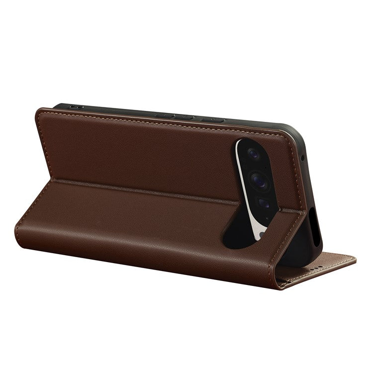 LC.IMEEKE L1 Series for Google Pixel 9 Pro  /  Pixel 9 Case PU Leather Wallet Stand Protective Phone Cover - Brown