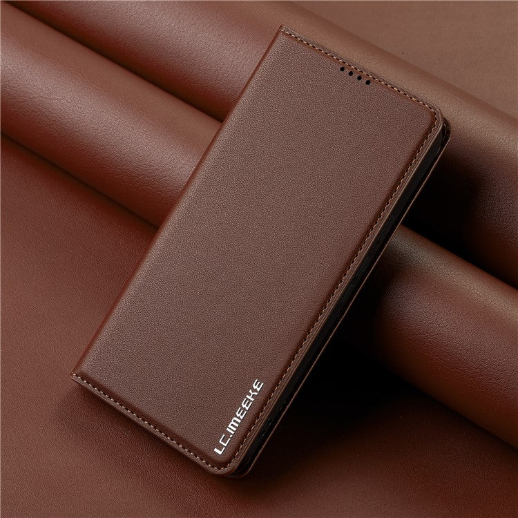 LC.IMEEKE L1 Series for Google Pixel 9 Pro  /  Pixel 9 Case PU Leather Wallet Stand Protective Phone Cover - Brown