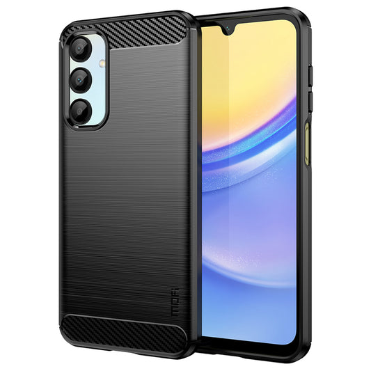 MOFI JK TPU Series-1 For Samsung Galaxy A16 5G / A16 4G Case Carbon Fiber Texture TPU Soft Phone Cover - Black