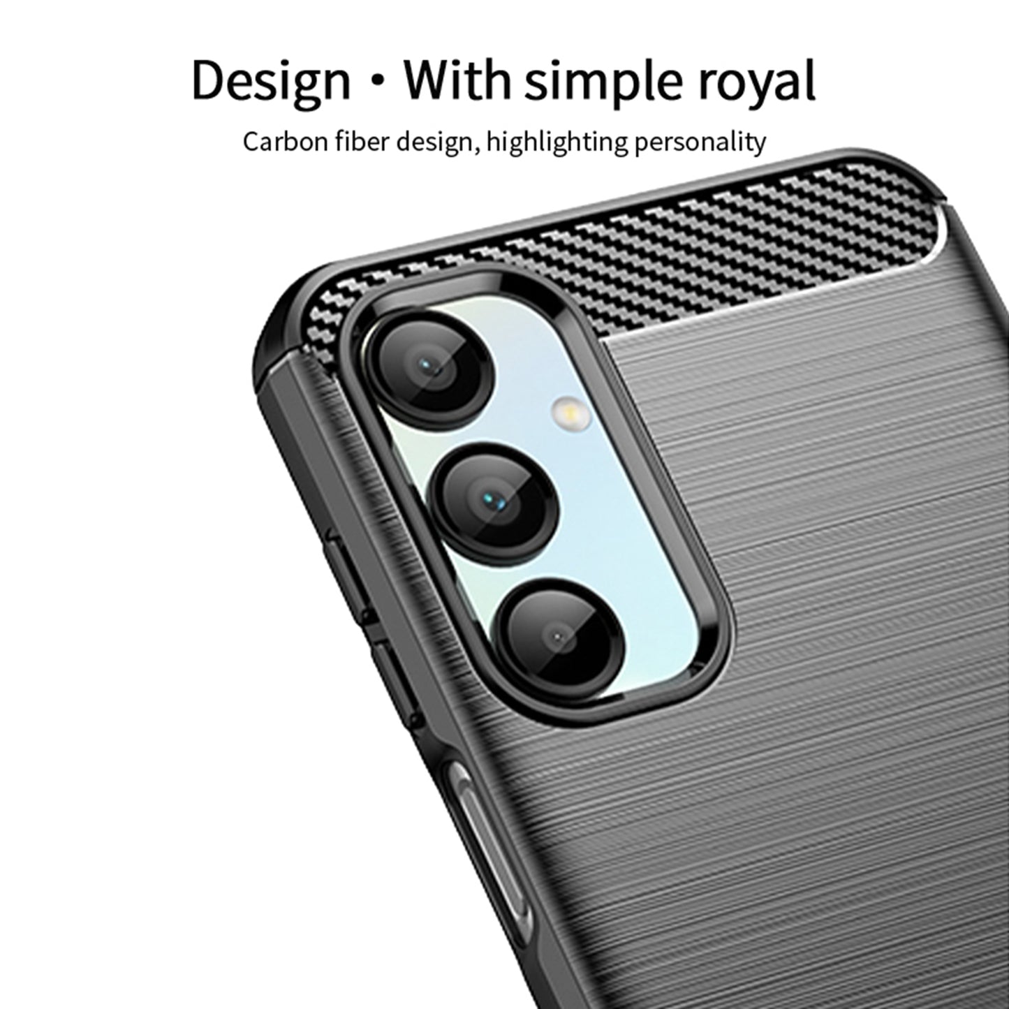 MOFI JK TPU Series-1 For Samsung Galaxy A16 5G / A16 4G Case Carbon Fiber Texture TPU Soft Phone Cover - Red