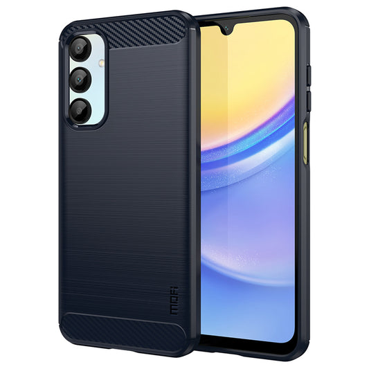 MOFI JK TPU Series-1 For Samsung Galaxy A16 5G / A16 4G Case Carbon Fiber Texture TPU Soft Phone Cover - Blue
