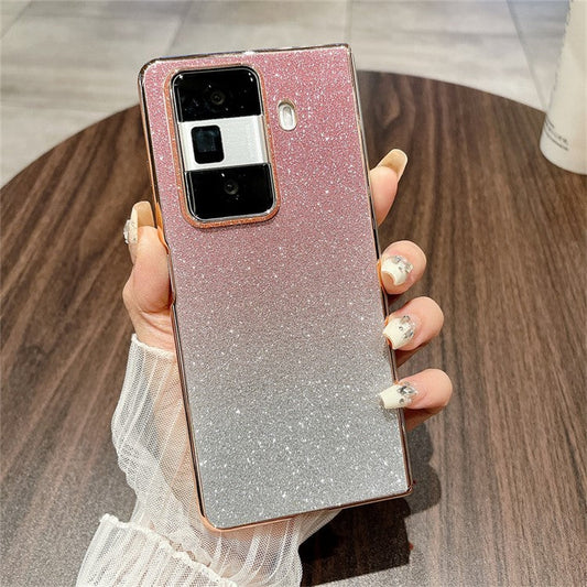 For Honor Magic Vs3 5G Case Sparkling Glitter Hard PC Phone Cover - Gradient Pink