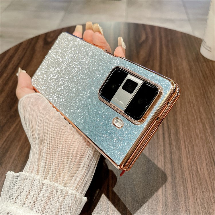 For Honor Magic Vs3 5G Case Sparkling Glitter Hard PC Phone Cover - Gradient Blue