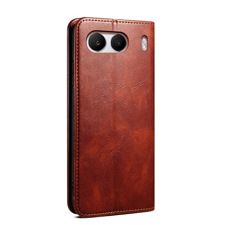For OnePlus Nord 4 Case Crazy Horse Texture Waxy Leather Wallet Stand Cover - Brown