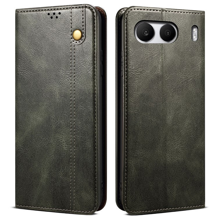 For OnePlus Nord 4 Case Crazy Horse Texture Waxy Leather Wallet Stand Cover - Green