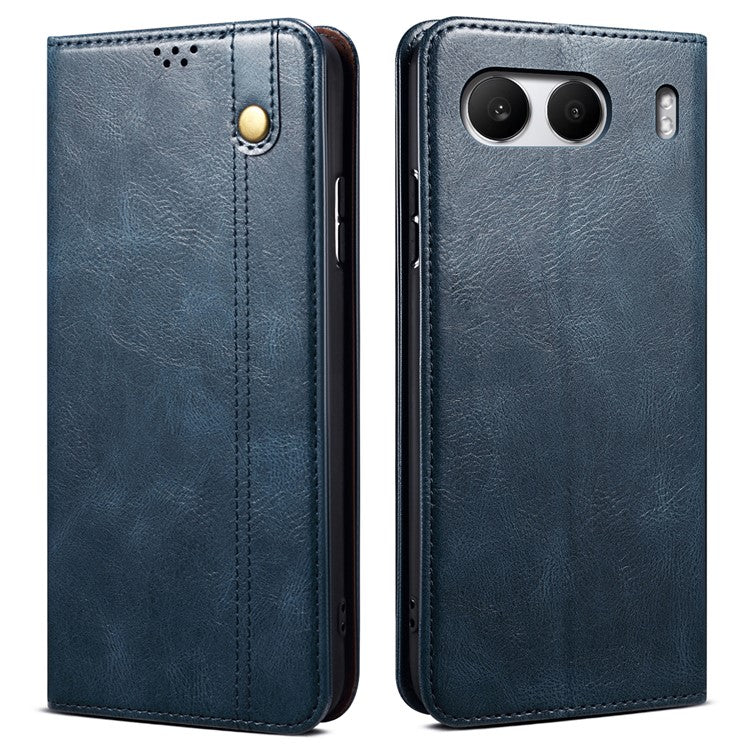 For OnePlus Nord 4 Case Crazy Horse Texture Waxy Leather Wallet Stand Cover - Blue
