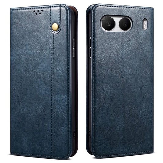 For OnePlus Nord 4 Case Crazy Horse Texture Waxy Leather Wallet Stand Cover - Blue