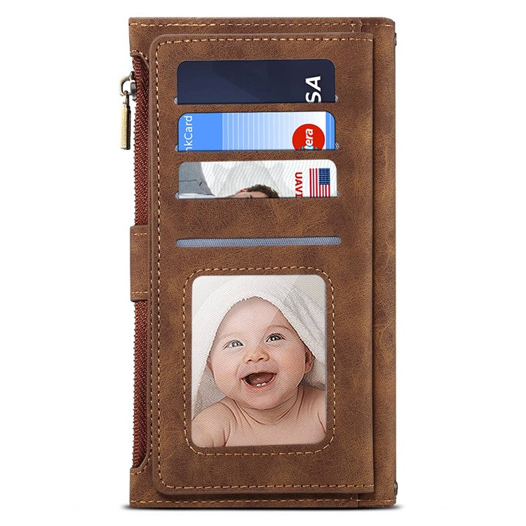 ESEBLE Star Series For Google Pixel 9 / Pixel 9 Pro Case Zipper Wallet Leather Stand Phone Cover - Brown