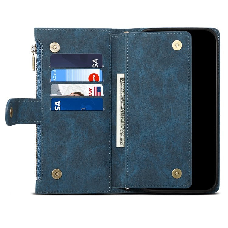 ESEBLE Star Series For Google Pixel 9 / Pixel 9 Pro Case Zipper Wallet Leather Stand Phone Cover - Blue