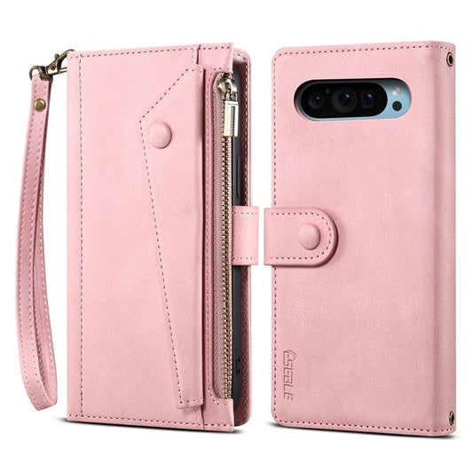 ESEBLE Star Series For Google Pixel 9 / Pixel 9 Pro Case Zipper Wallet Leather Stand Phone Cover - Rose Gold
