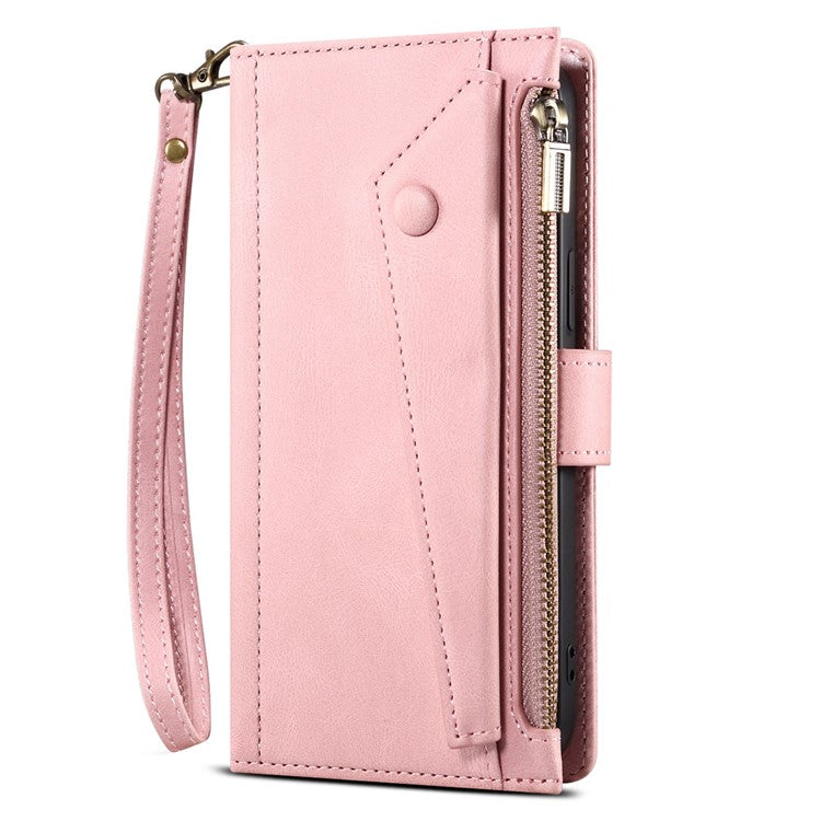 ESEBLE Star Series For Google Pixel 9 / Pixel 9 Pro Case Zipper Wallet Leather Stand Phone Cover - Rose Gold