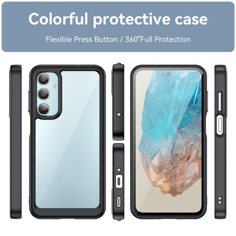 For Samsung Galaxy M35 5G Shockproof Case TPU +Acrylic Protective Clear Phone Cover - Black