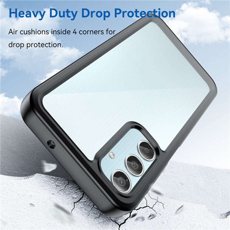 For Samsung Galaxy M35 5G Shockproof Case TPU +Acrylic Protective Clear Phone Cover - Black