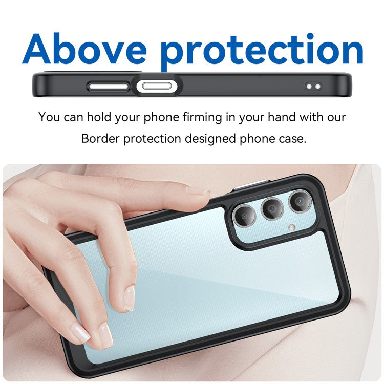 For Samsung Galaxy M35 5G Shockproof Case TPU +Acrylic Protective Clear Phone Cover - Black