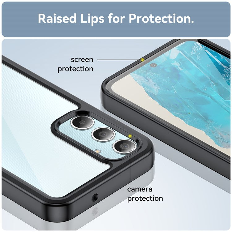 For Samsung Galaxy M35 5G Shockproof Case TPU +Acrylic Protective Clear Phone Cover - Black