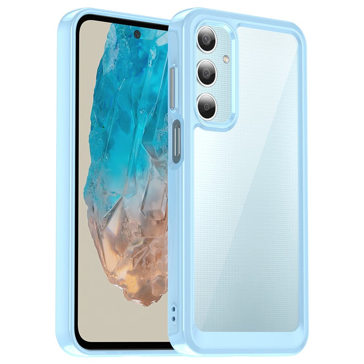 For Samsung Galaxy M35 5G Shockproof Case TPU +Acrylic Protective Clear Phone Cover - Blue