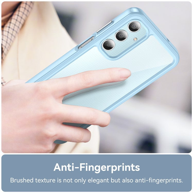 For Samsung Galaxy M35 5G Shockproof Case TPU +Acrylic Protective Clear Phone Cover - Blue