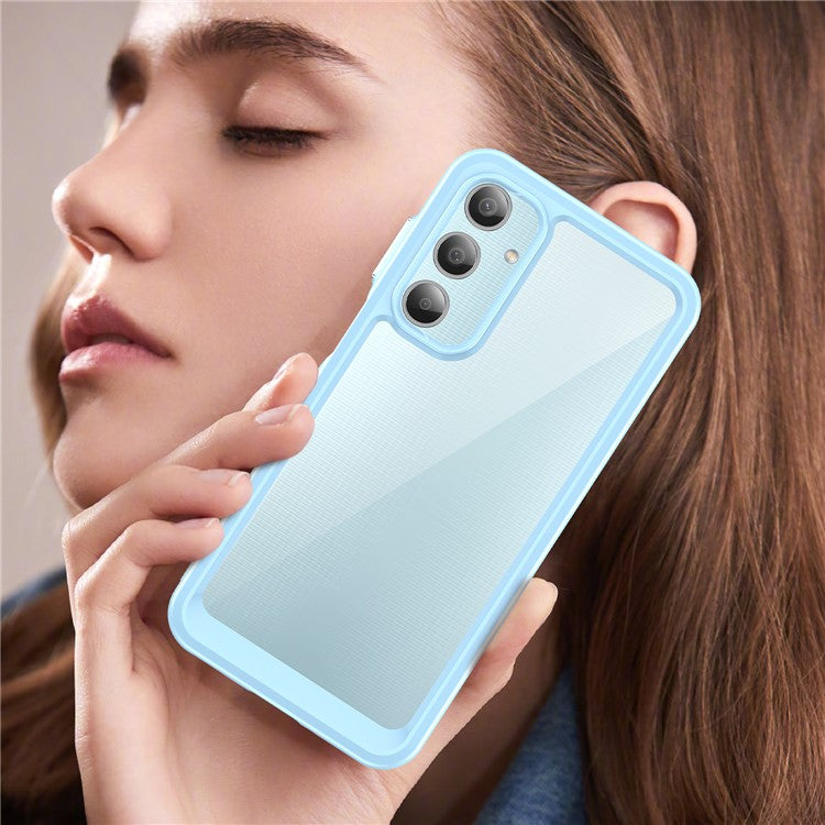 For Samsung Galaxy M35 5G Shockproof Case TPU +Acrylic Protective Clear Phone Cover - Blue
