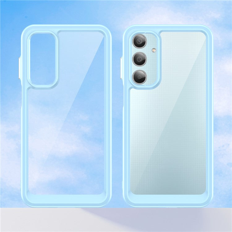 For Samsung Galaxy M35 5G Shockproof Case TPU +Acrylic Protective Clear Phone Cover - Blue