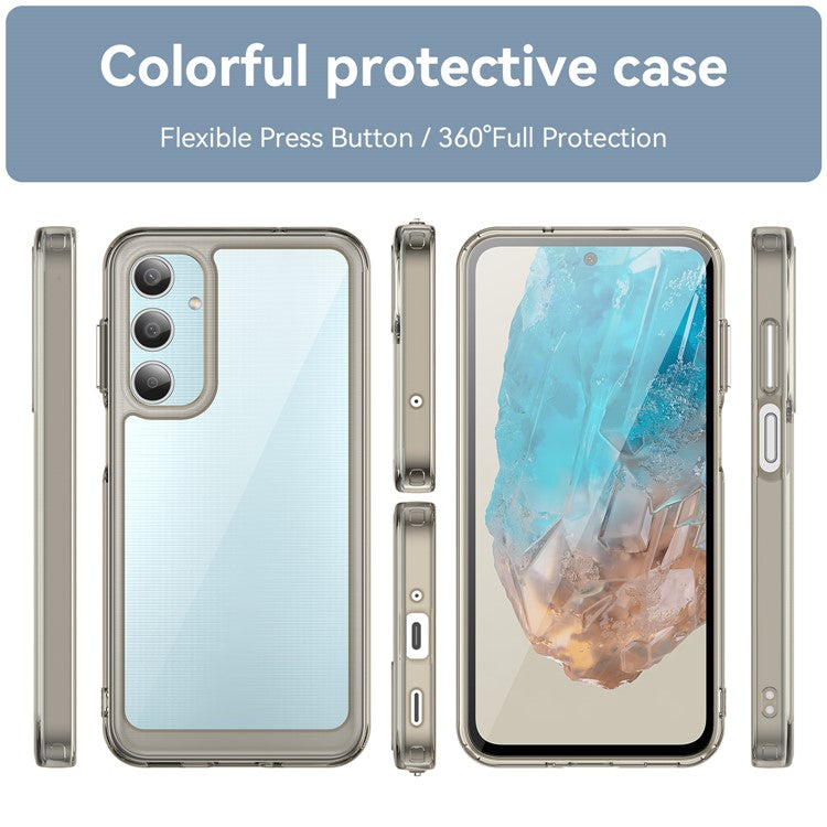 For Samsung Galaxy M35 5G Shockproof Case TPU +Acrylic Protective Clear Phone Cover - Transparent Grey