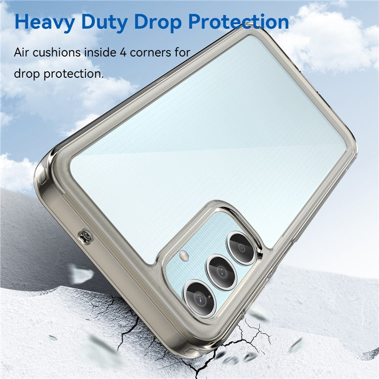 For Samsung Galaxy M35 5G Shockproof Case TPU +Acrylic Protective Clear Phone Cover - Transparent Grey