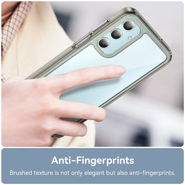 For Samsung Galaxy M35 5G Shockproof Case TPU +Acrylic Protective Clear Phone Cover - Transparent Grey