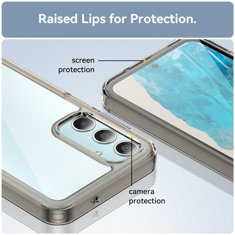 For Samsung Galaxy M35 5G Shockproof Case TPU +Acrylic Protective Clear Phone Cover - Transparent Grey