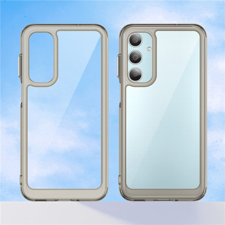 For Samsung Galaxy M35 5G Shockproof Case TPU +Acrylic Protective Clear Phone Cover - Transparent Grey