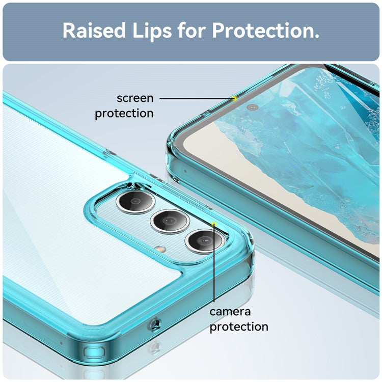 For Samsung Galaxy M35 5G Shockproof Case TPU +Acrylic Protective Clear Phone Cover - Transparent Blue