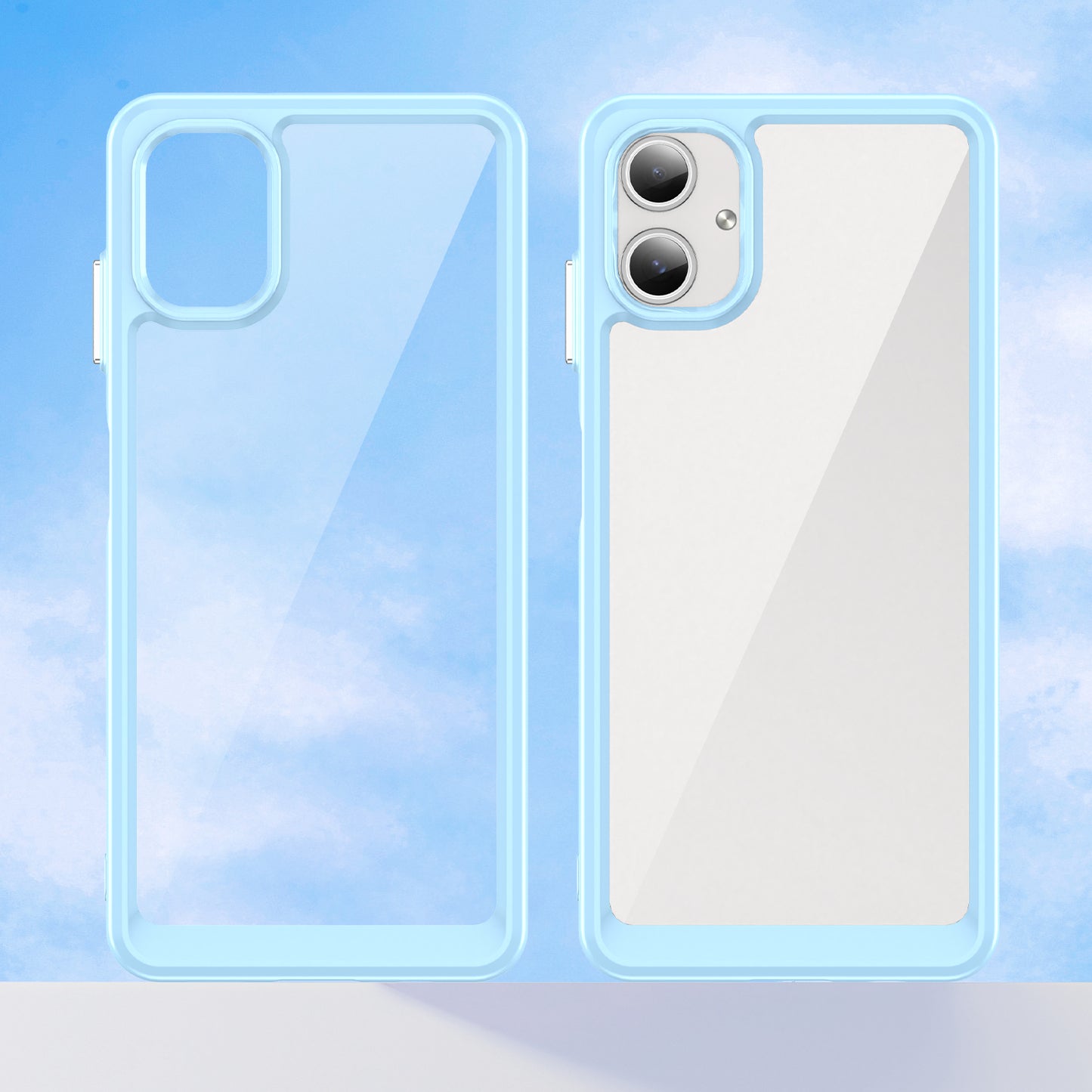 For Samsung Galaxy A06 Shockproof Case TPU +Acrylic Protective Clear Phone Cover - Blue