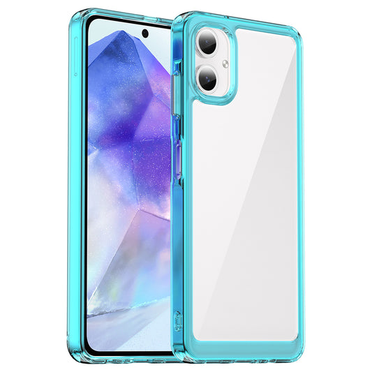 For Samsung Galaxy A06 Shockproof Case TPU +Acrylic Protective Clear Phone Cover - Transparent Blue