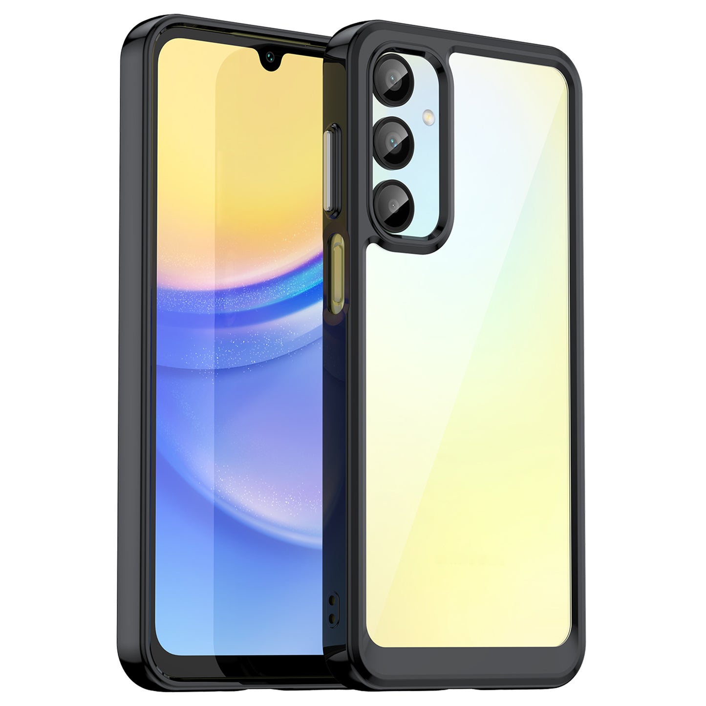 For Samsung Galaxy A16 5G / A16 4G Shockproof Case TPU +Acrylic Protective Clear Phone Cover - Black