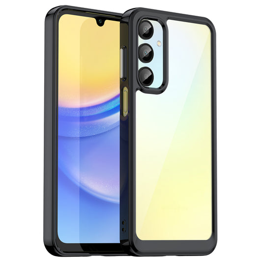 For Samsung Galaxy A16 5G / A16 4G Shockproof Case TPU +Acrylic Protective Clear Phone Cover - Black