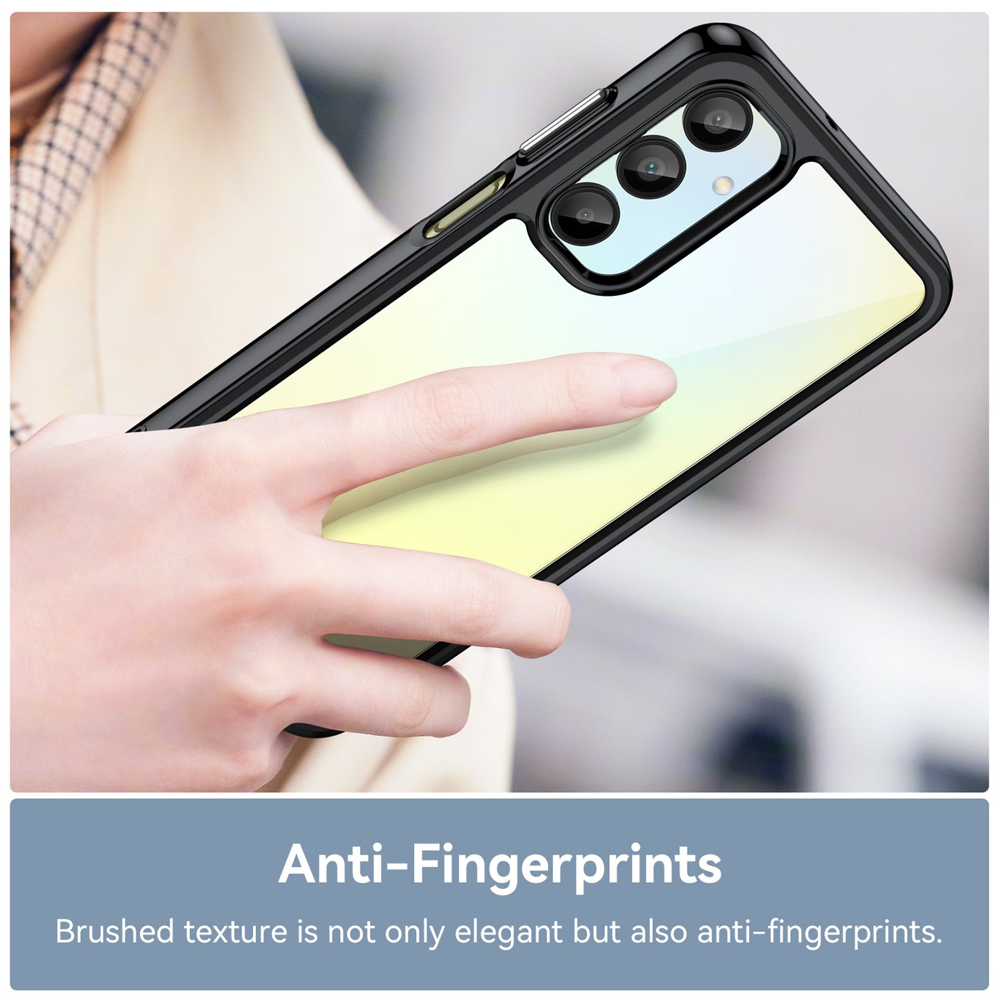 For Samsung Galaxy A16 5G / A16 4G Shockproof Case TPU +Acrylic Protective Clear Phone Cover - Black