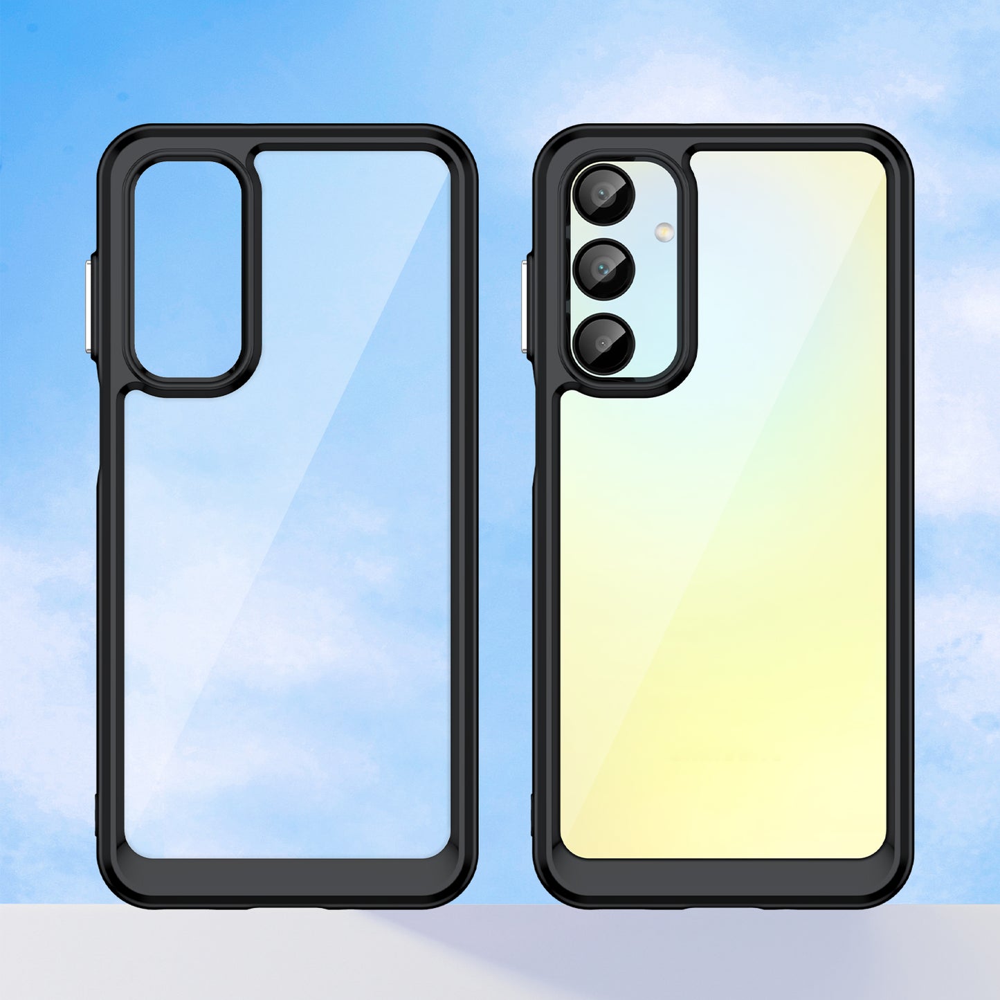 For Samsung Galaxy A16 5G / A16 4G Shockproof Case TPU +Acrylic Protective Clear Phone Cover - Black