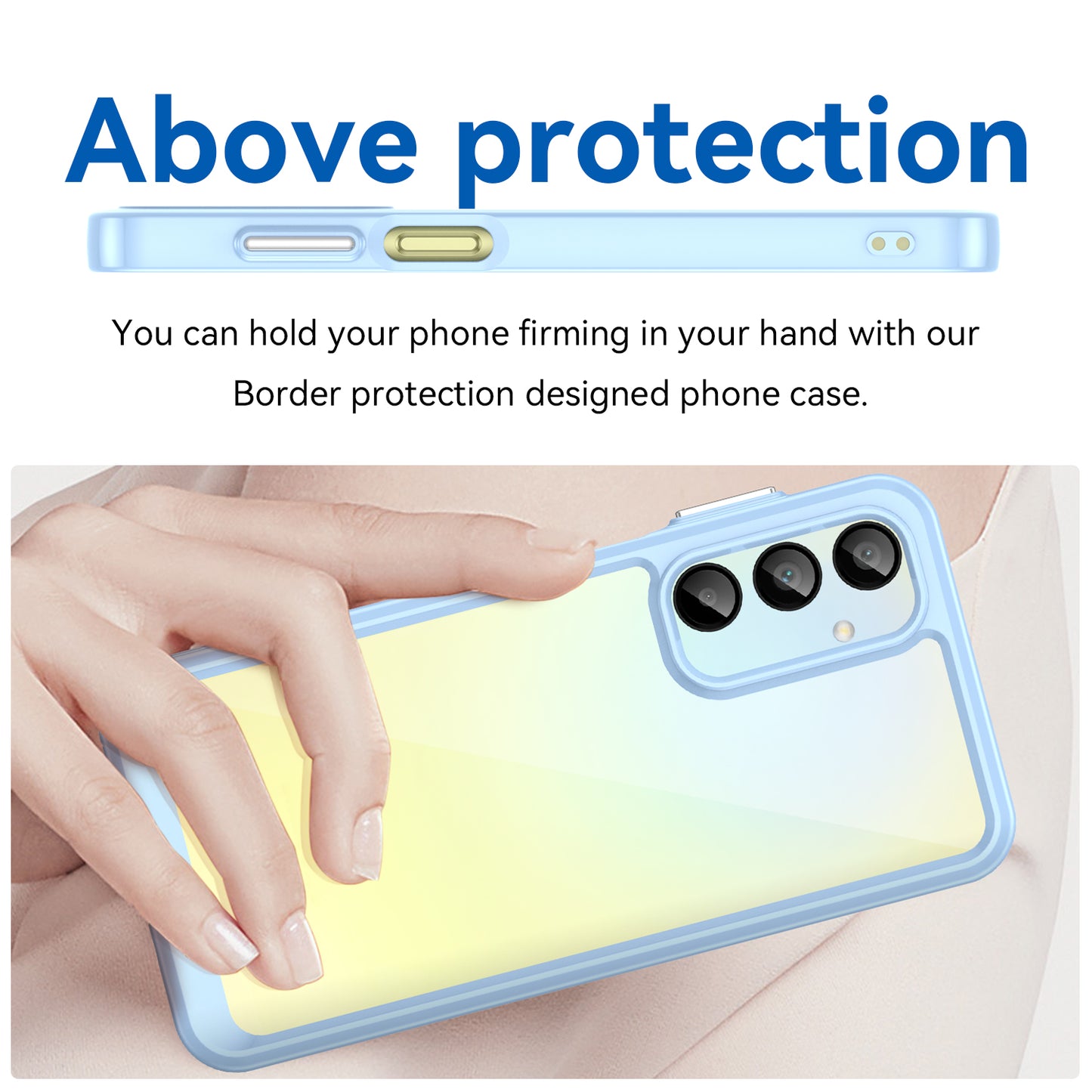 For Samsung Galaxy A16 5G / A16 4G Shockproof Case TPU +Acrylic Protective Clear Phone Cover - Blue