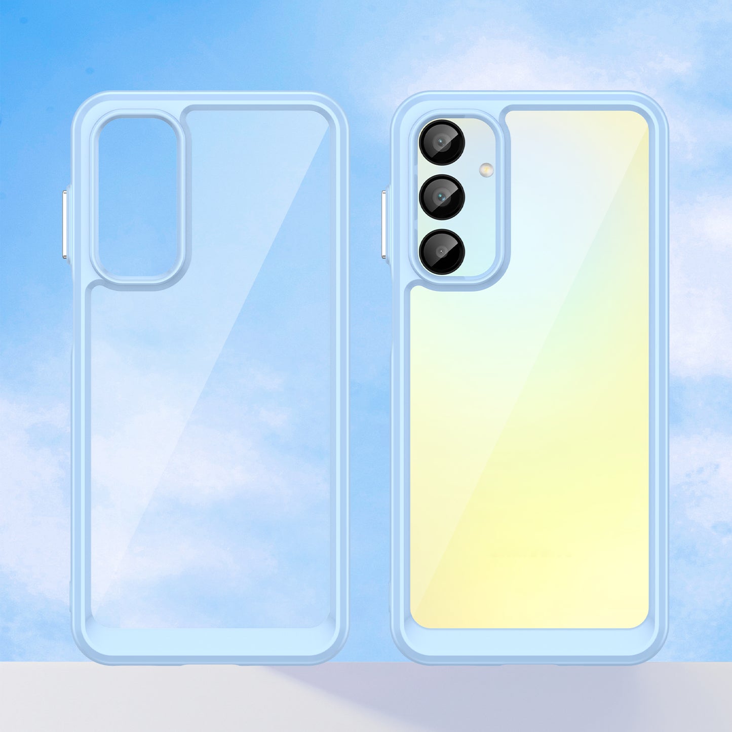 For Samsung Galaxy A16 5G / A16 4G Shockproof Case TPU +Acrylic Protective Clear Phone Cover - Blue