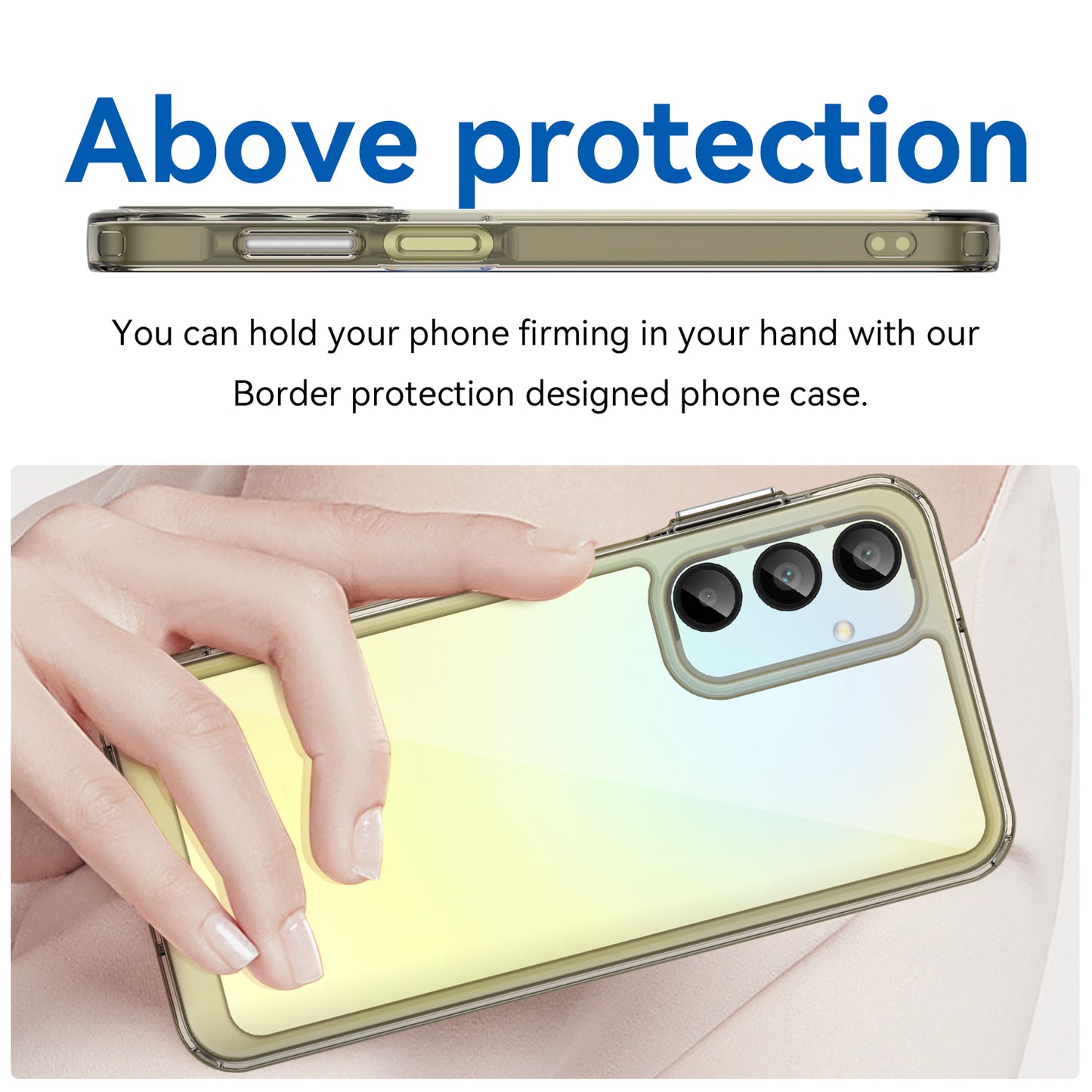 For Samsung Galaxy A16 5G / A16 4G Shockproof Case TPU +Acrylic Protective Clear Phone Cover - Transparent Grey