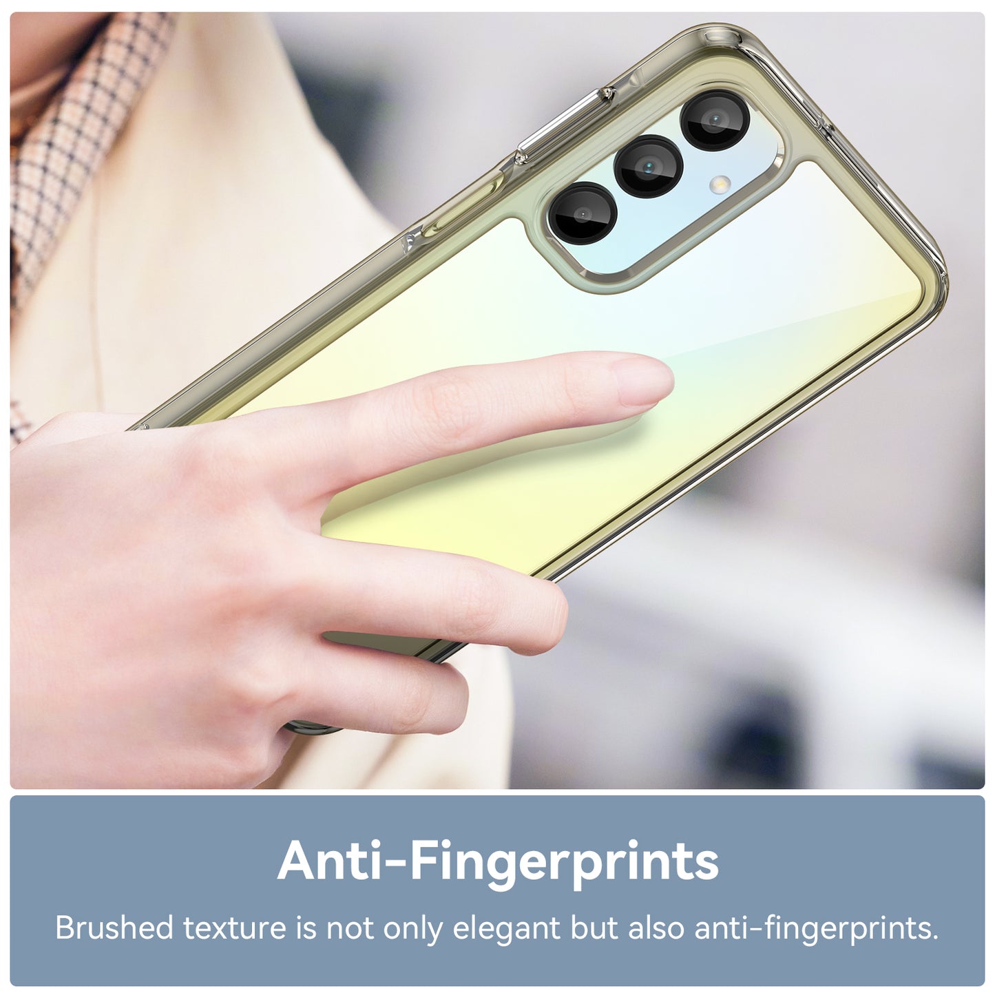 For Samsung Galaxy A16 5G / A16 4G Shockproof Case TPU +Acrylic Protective Clear Phone Cover - Transparent Grey