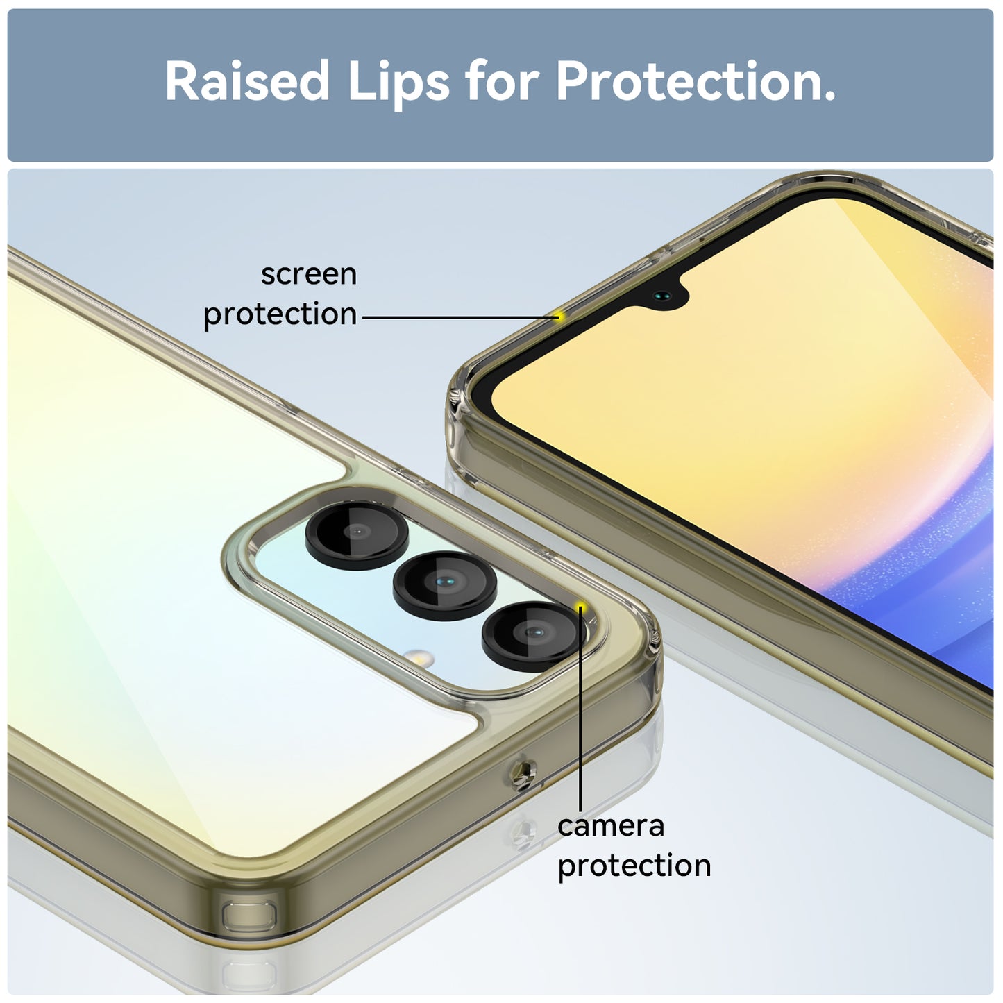 For Samsung Galaxy A16 5G / A16 4G Shockproof Case TPU +Acrylic Protective Clear Phone Cover - Transparent Grey