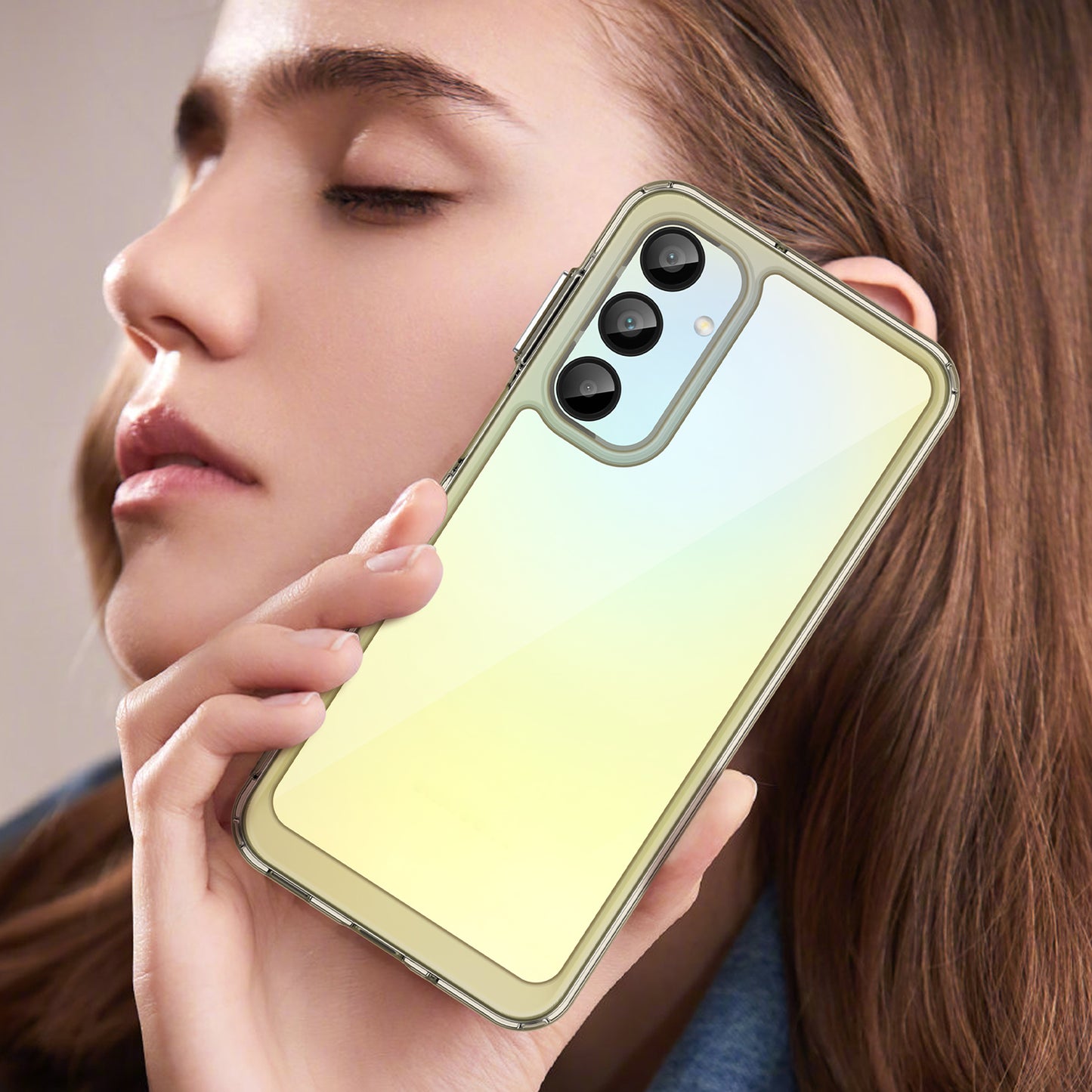 For Samsung Galaxy A16 5G / A16 4G Shockproof Case TPU +Acrylic Protective Clear Phone Cover - Transparent Grey