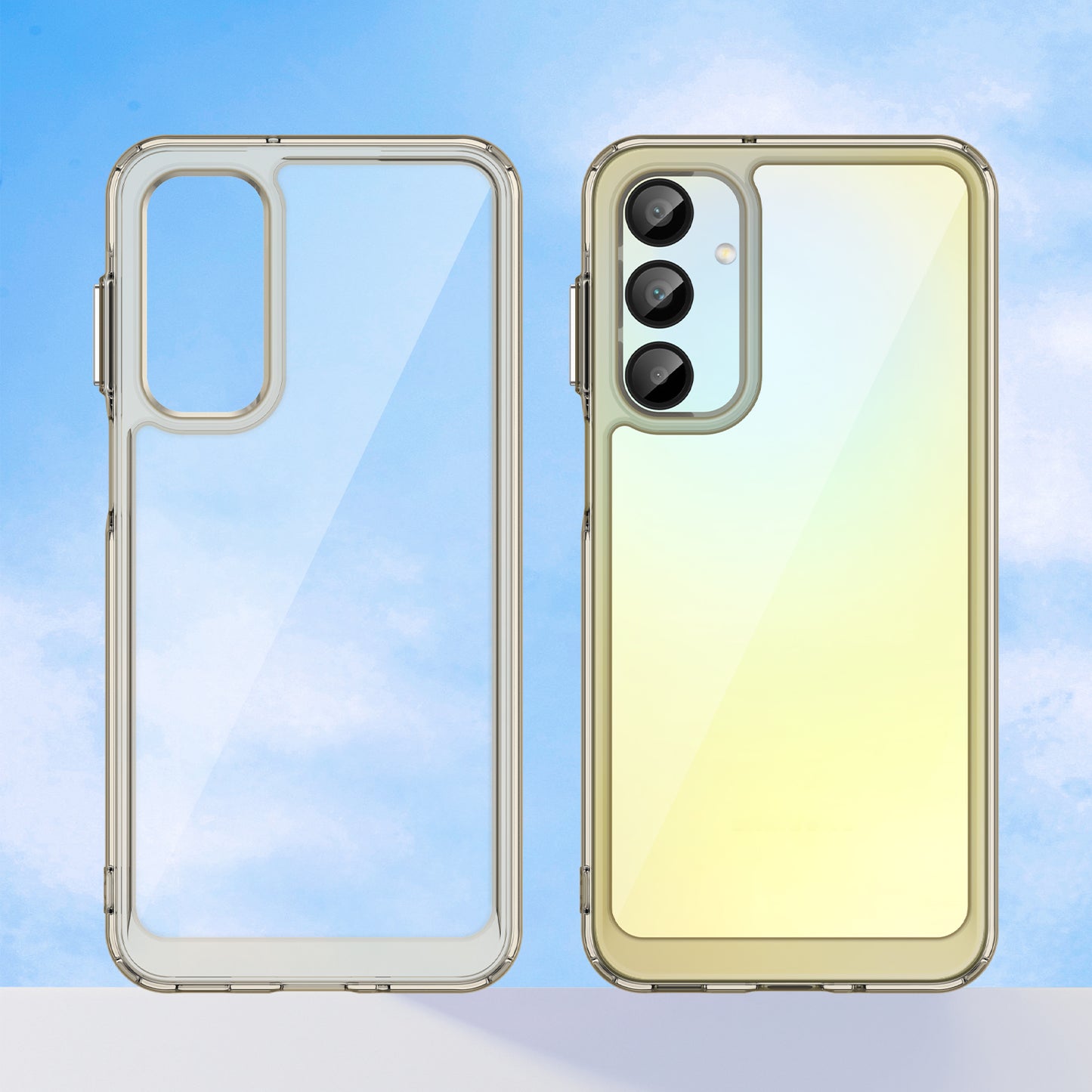 For Samsung Galaxy A16 5G / A16 4G Shockproof Case TPU +Acrylic Protective Clear Phone Cover - Transparent Grey