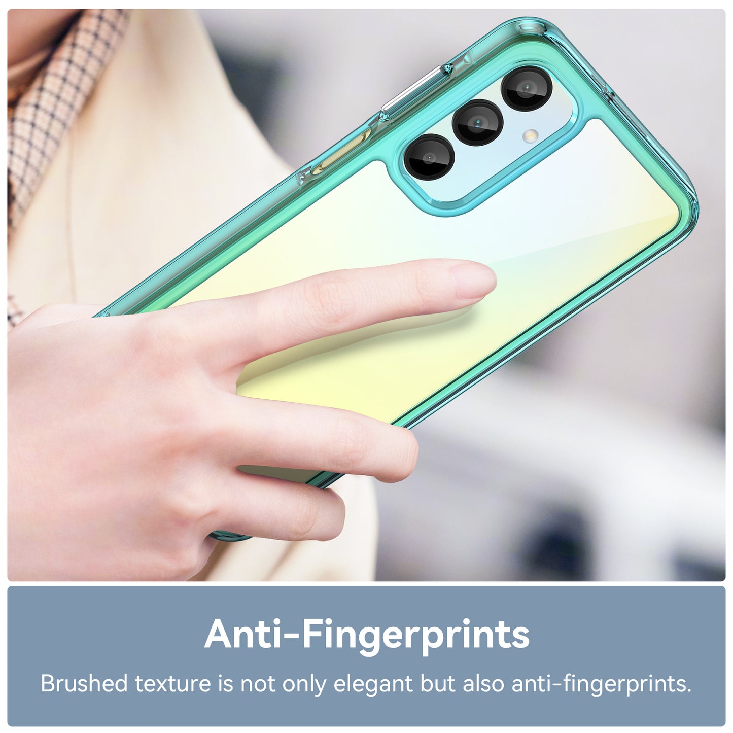 For Samsung Galaxy A16 5G / A16 4G Shockproof Case TPU +Acrylic Protective Clear Phone Cover - Transparent Blue