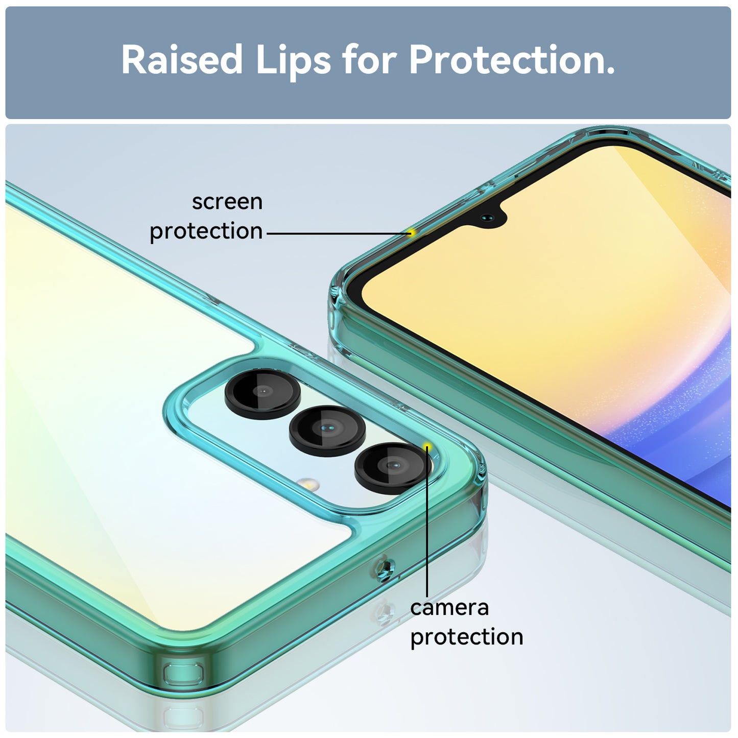 For Samsung Galaxy A16 5G / A16 4G Shockproof Case TPU +Acrylic Protective Clear Phone Cover - Transparent Blue