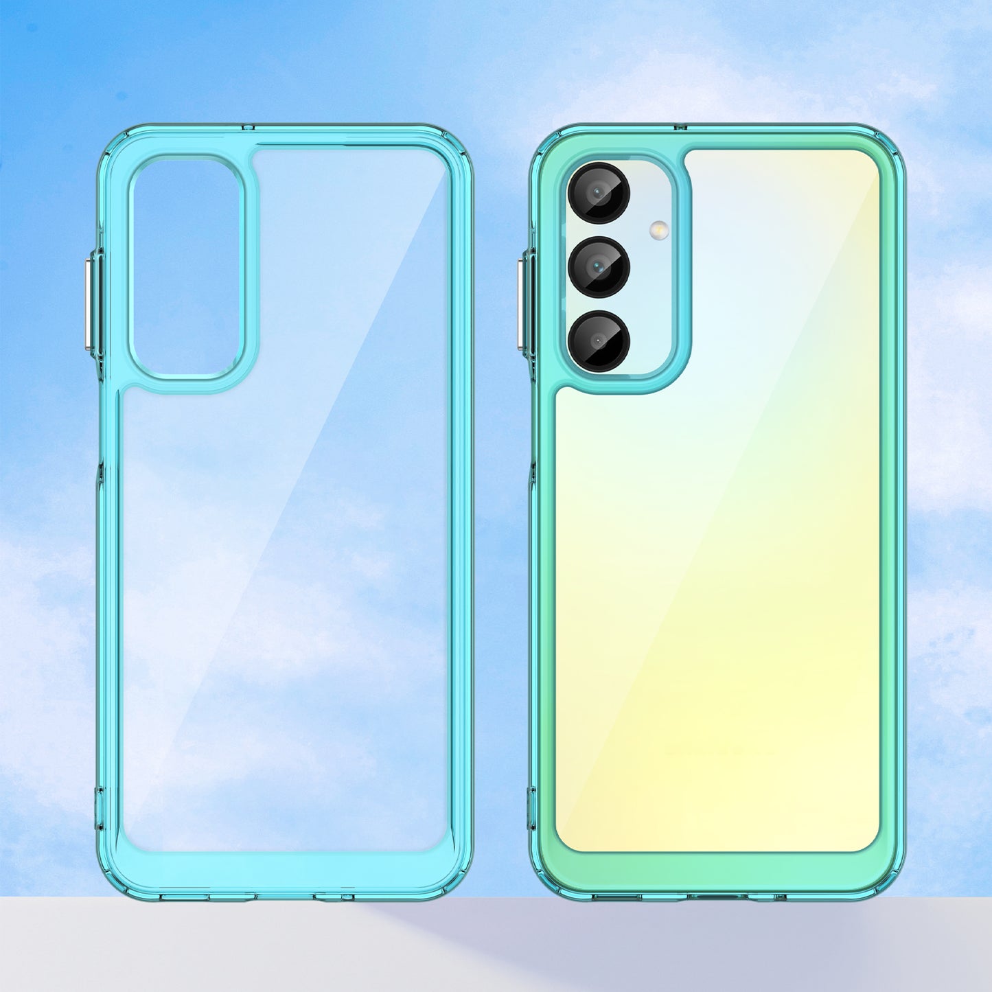 For Samsung Galaxy A16 5G / A16 4G Shockproof Case TPU +Acrylic Protective Clear Phone Cover - Transparent Blue